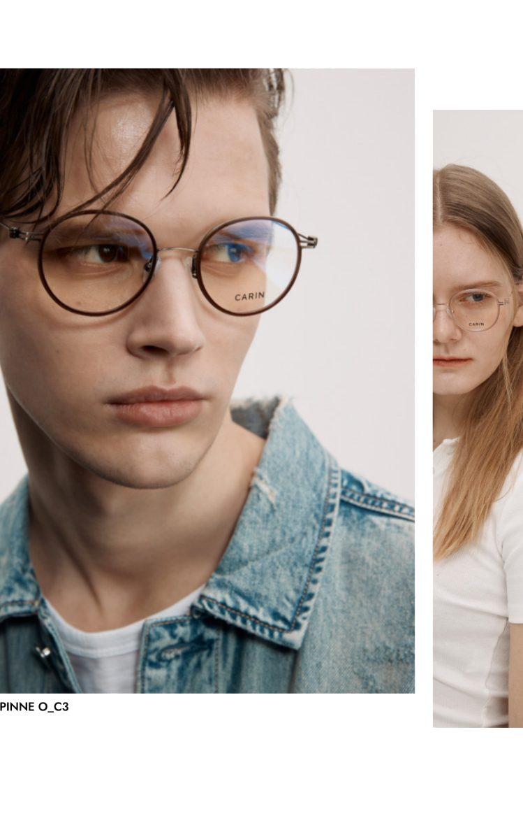Carin의 남성모델이 PINNE O_C3 안경을 착용한 이미지